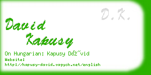 david kapusy business card